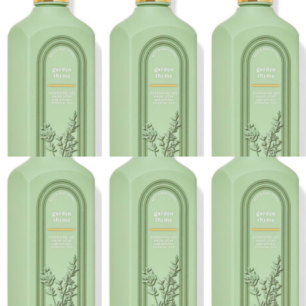 Bath & Bodyworks Garden Thyme Cleansing Gel Hand Soap - Pack of 6 - 8oz each NWT